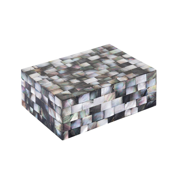 Atlas Keshi Storage Box Set - Elegant Mother of Pearl Organizers for Jewelry & Décor - 2 Rectangular Boxes AC11412-01S