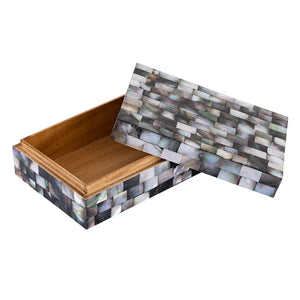 Atlas Keshi Storage Box Set - Elegant Mother of Pearl Organizers for Jewelry & Décor - 2 Rectangular Boxes AC11412-01S
