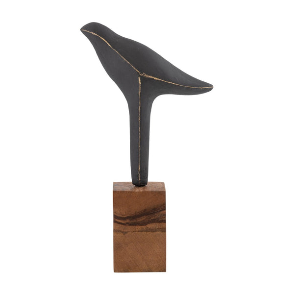 Atlas Killam Modern Black Bird Sculpture - Elegant Minimalist Décor for Stylish Shelves & Displays AC11413-01