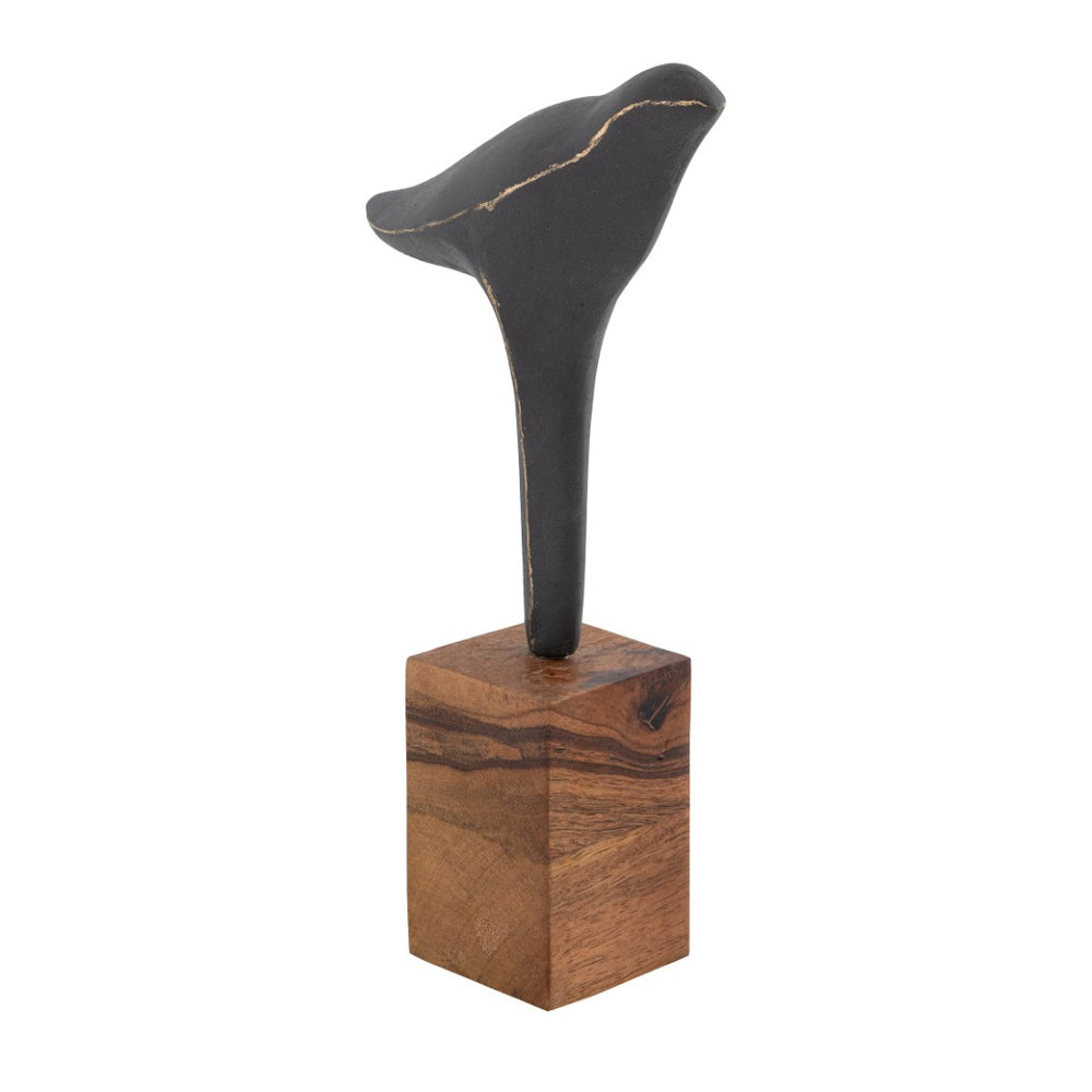 Atlas Killam Modern Black Bird Sculpture - Elegant Minimalist Décor for Stylish Shelves & Displays AC11413-01