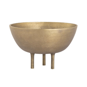 Atlas Kiser Bowl - Sculptural Brass Centerpiece for Elegant Table Displays and Floral Arrangements Large Brass AC11418-01