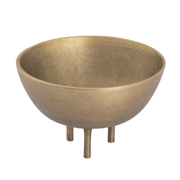 Atlas Kiser Bowl - Sculptural Brass Centerpiece for Elegant Table Displays and Floral Arrangements Large Brass AC11418-01
