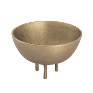 Atlas Kiser Bowl - Sculptural Brass Centerpiece for Elegant Table Displays and Floral Arrangements Large Brass AC11418-01