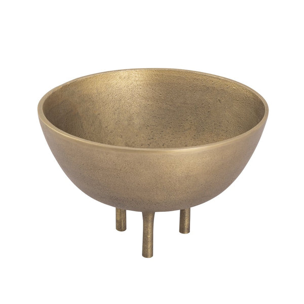 Atlas Kiser Bowl - Sculptural Brass Centerpiece for Elegant Table Displays and Floral Arrangements Large Brass AC11418-01