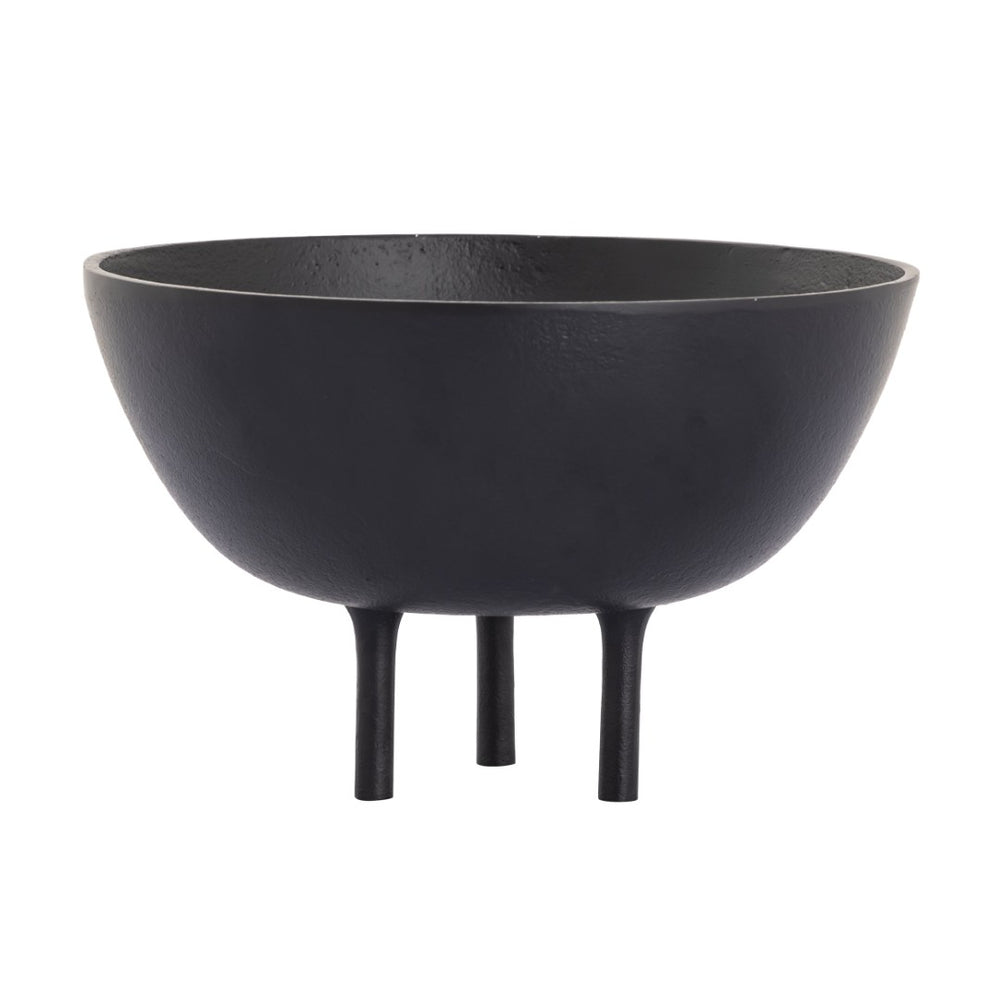 Atlas Kiser Bowl - Sculptural Centerpiece for Modern Decor, Matte Finish with Tripod Base, 11-Inch Design Large Black AC11418-02