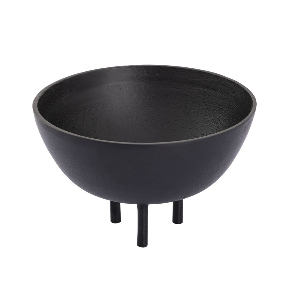 Atlas Kiser Bowl - Sculptural Centerpiece for Modern Decor, Matte Finish with Tripod Base, 11-Inch Design Large Black AC11418-02