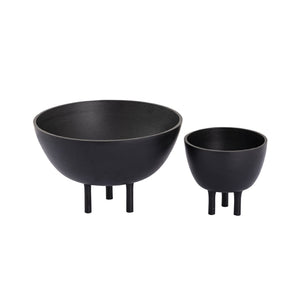 Atlas Kiser Bowl - Sculptural Centerpiece for Modern Decor, Matte Finish with Tripod Base, 11-Inch Design Large Black AC11418-02