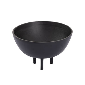 Atlas Kiser Bowl - Sculptural Centerpiece for Modern Decor, Matte Finish with Tripod Base, 11-Inch Design Large Black AC11418-02