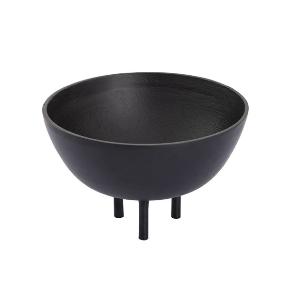 Atlas Kiser Bowl - Sculptural Centerpiece for Modern Decor, Matte Finish with Tripod Base, 11-Inch Design Large Black AC11418-02