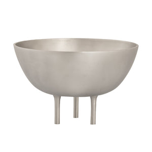 Atlas Kiser Bowl - Oversized Brushed Nickel Centerpiece with Elegant Design for Modern Homes and Events AC11418-03