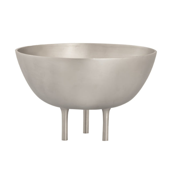 Atlas Kiser Bowl - Oversized Brushed Nickel Centerpiece with Elegant Design for Modern Homes and Events AC11418-03