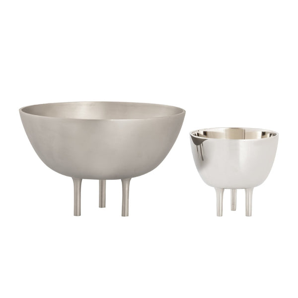 Atlas Kiser Bowl - Oversized Brushed Nickel Centerpiece with Elegant Design for Modern Homes and Events AC11418-03