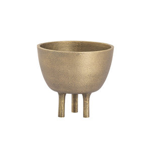 Atlas Kiser Bowl - Sculptural Brass Centerpiece for Elegant Table Displays and Floral Arrangements Small Brass AC11419-01