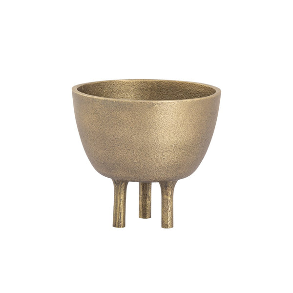 Atlas Kiser Bowl - Sculptural Brass Centerpiece for Elegant Table Displays and Floral Arrangements Small Brass AC11419-01