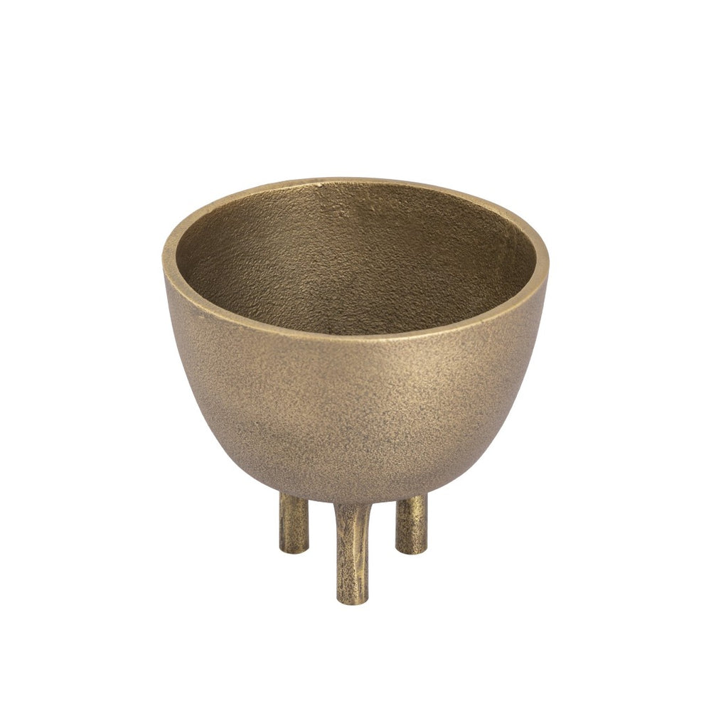 Atlas Kiser Bowl - Sculptural Brass Centerpiece for Elegant Table Displays and Floral Arrangements Small Brass AC11419-01