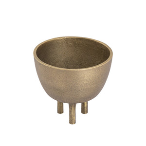 Atlas Kiser Bowl - Sculptural Brass Centerpiece for Elegant Table Displays and Floral Arrangements Small Brass AC11419-01