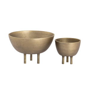 Atlas Kiser Bowl - Sculptural Brass Centerpiece for Elegant Table Displays and Floral Arrangements Small Brass AC11419-01
