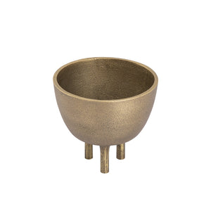 Atlas Kiser Bowl - Sculptural Brass Centerpiece for Elegant Table Displays and Floral Arrangements Small Brass AC11419-01
