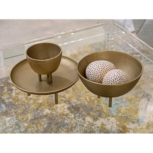 Atlas Kiser Bowl - Sculptural Brass Centerpiece for Elegant Table Displays and Floral Arrangements Small Brass AC11419-01