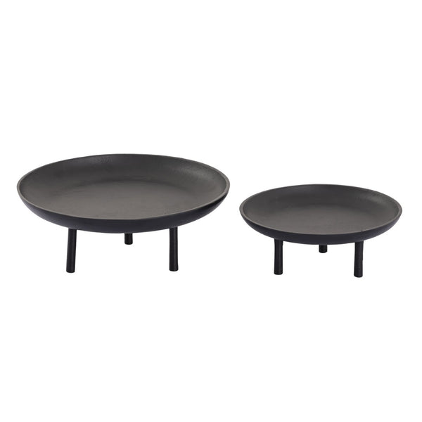 Atlas Kiser Plate - Striking Matte Black Centerpiece for Serving & Styling with Elevated Design Details AC11420-01