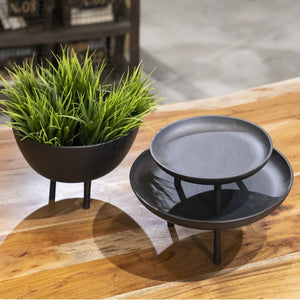 Atlas Kiser Plate - Striking Matte Black Centerpiece for Serving & Styling with Elevated Design Details AC11420-01