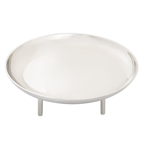 Atlas Kiser Plate - Polished Metal Centerpiece for Elegant Table Display and Sophisticated Entertaining Large Nickel AC11420-02