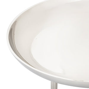 Atlas Kiser Plate - Polished Metal Centerpiece for Elegant Table Display and Sophisticated Entertaining Large Nickel AC11420-02