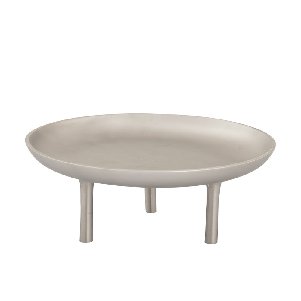 Atlas Kiser Plate - Polished Metal Centerpiece for Elegant Table Display and Sophisticated Entertaining Small Nickel AC11420-03