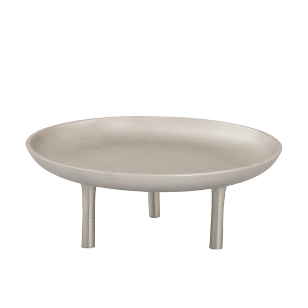 Atlas Kiser Plate - Polished Metal Centerpiece for Elegant Table Display and Sophisticated Entertaining Small Nickel AC11420-03