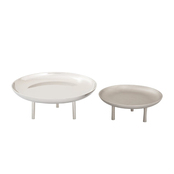 Atlas Kiser Plate - Polished Metal Centerpiece for Elegant Table Display and Sophisticated Entertaining Small Nickel AC11420-03