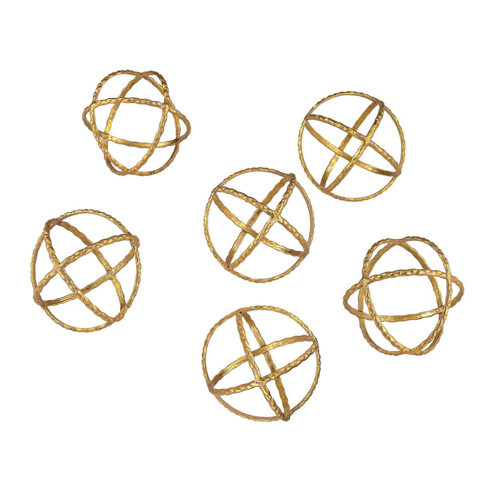 Atlas Kule Orbs Set of 6 – Modern Metallic Decorative Accents for Home, Centerpieces & Vignettes AC11421-01S