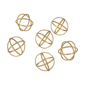 Atlas Kule Orbs Set of 6 – Modern Metallic Decorative Accents for Home, Centerpieces & Vignettes AC11421-01S