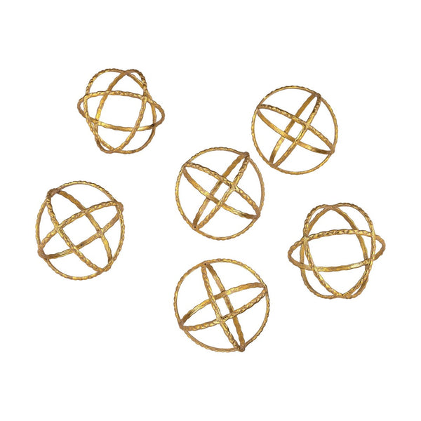 Atlas Kule Orbs Set of 6 – Modern Metallic Decorative Accents for Home, Centerpieces & Vignettes AC11421-01S