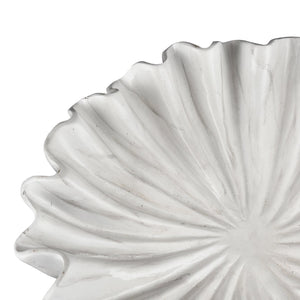Atlas Leda Decorative Bowl: Coastal-Inspired Marble Finish with Scalloped Seashell Design for Any Space AC11425-01