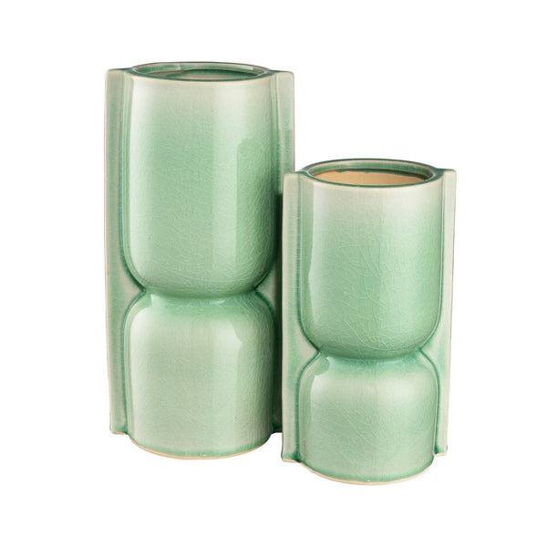 Atlas Leddy Vase - Artisanal Celadon Earthenware with Sculptural Design for Modern Home Décor Accents Large AC11426-02