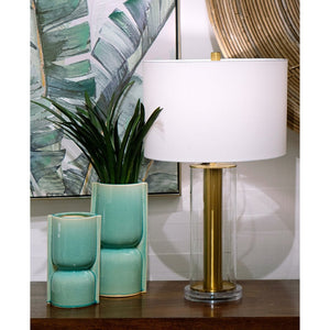 Atlas Leddy Vase - Artisanal Celadon Earthenware with Sculptural Design for Modern Home Décor Accents Large AC11426-02