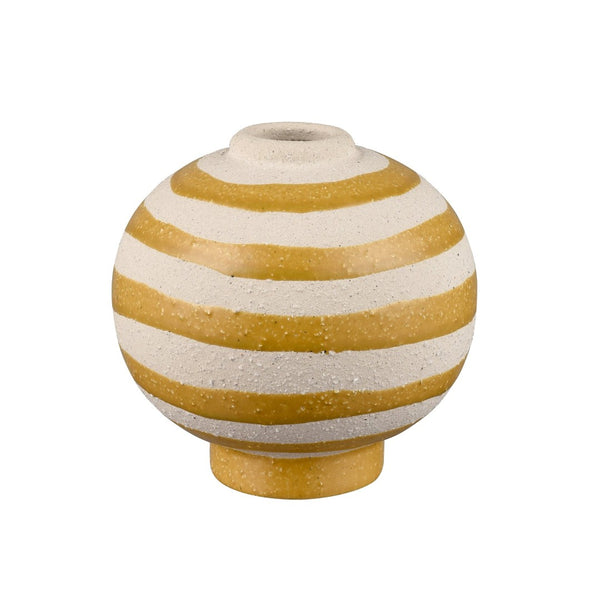 Atlas Lena Vase - Charming Hand-Painted Earthenware Bud Vase with Cheerful Stripes for Modern Decor AC11429-01