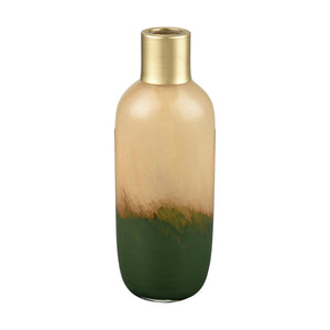 Atlas Leona Vase - Sculptural Glass Accent with Ombre Caramel and Green, Perfect for Modern Interiors Tall AC11430-01