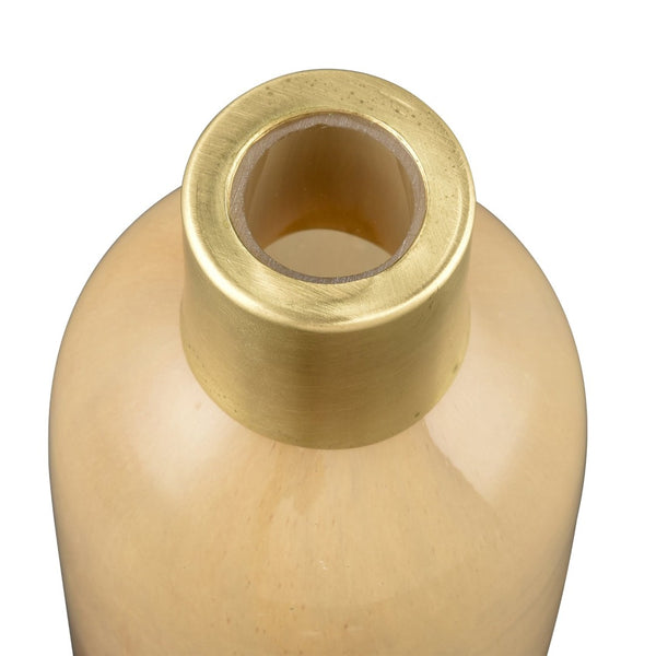Atlas Leona Vase - Sculptural Glass Accent with Ombre Caramel and Green, Perfect for Modern Interiors Tall AC11430-01