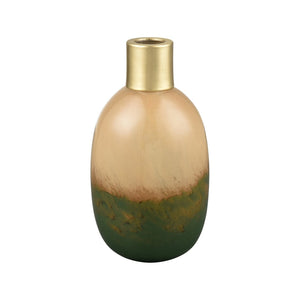 Atlas Leona Vase - Sculptural Glass Accent with Ombre Caramel and Green, Perfect for Modern Interiors Medium AC11430-02