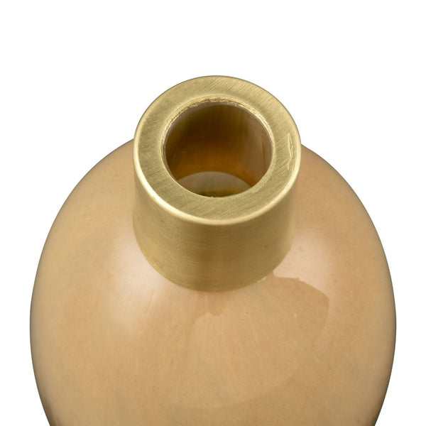 Atlas Leona Vase - Sculptural Glass Accent with Ombre Caramel and Green, Perfect for Modern Interiors Medium AC11430-02