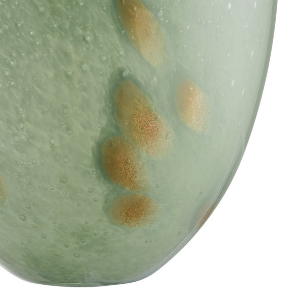 Atlas Lexie Vase - Elegant Glossy Green Glass Bud Vase with Gold Accents for Modern Botanical Décor Tall AC11435-01