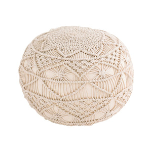 Atlas Lilou Pouf – Stylish Cream Accent Seating for Living Rooms, Bedrooms & Small Spaces, Versatile Comfort AC11438-01