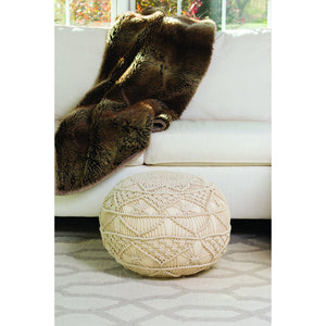 Atlas Lilou Pouf – Stylish Cream Accent Seating for Living Rooms, Bedrooms & Small Spaces, Versatile Comfort AC11438-01
