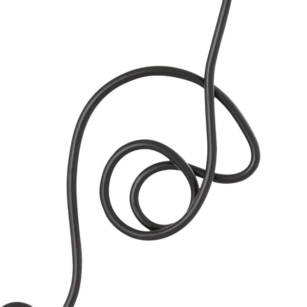 Atlas Line Drawing Sculpture - Elegant Matte Black Metal Art with Marble Base for Modern Home Décor Accent AC11439-01