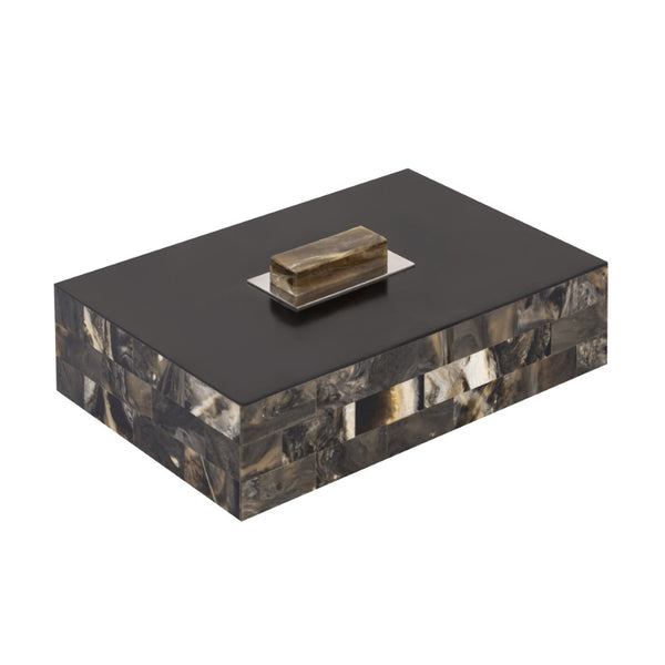 Atlas Little Horn Box - Chic Faux Horn Decorative Storage for Home Accents, Organizing Small Essentials AC11441-01