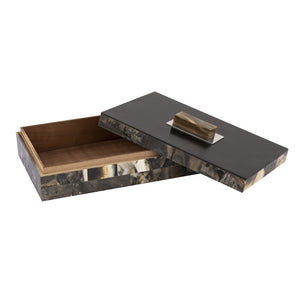 Atlas Little Horn Box - Chic Faux Horn Decorative Storage for Home Accents, Organizing Small Essentials AC11441-01