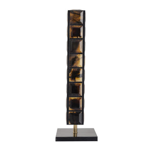 Atlas Little Horn Totem Sculpture - Contemporary Decorative Accent with Faux Horn Inlay & Brass Details AC11442-01