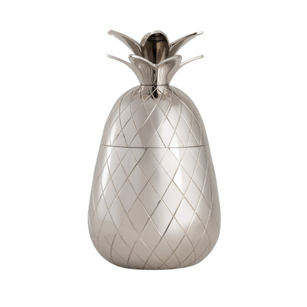 Atlas Little Island Pineapple Object - Polished Silver Decorative Storage Box with Etched Diamond Design AC11444-01