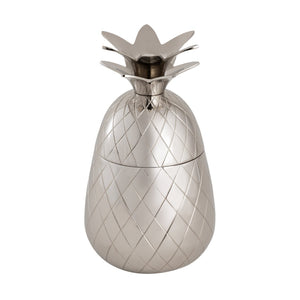 Atlas Little Island Pineapple Object - Polished Silver Decorative Storage Box with Etched Diamond Design AC11444-01